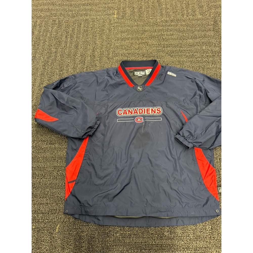 CCM Montreal‎ Canadiens Men  Windbreaker Pullover Jacket Size XXL